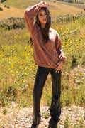 Black Faux Leather High-Rise Flare Pants