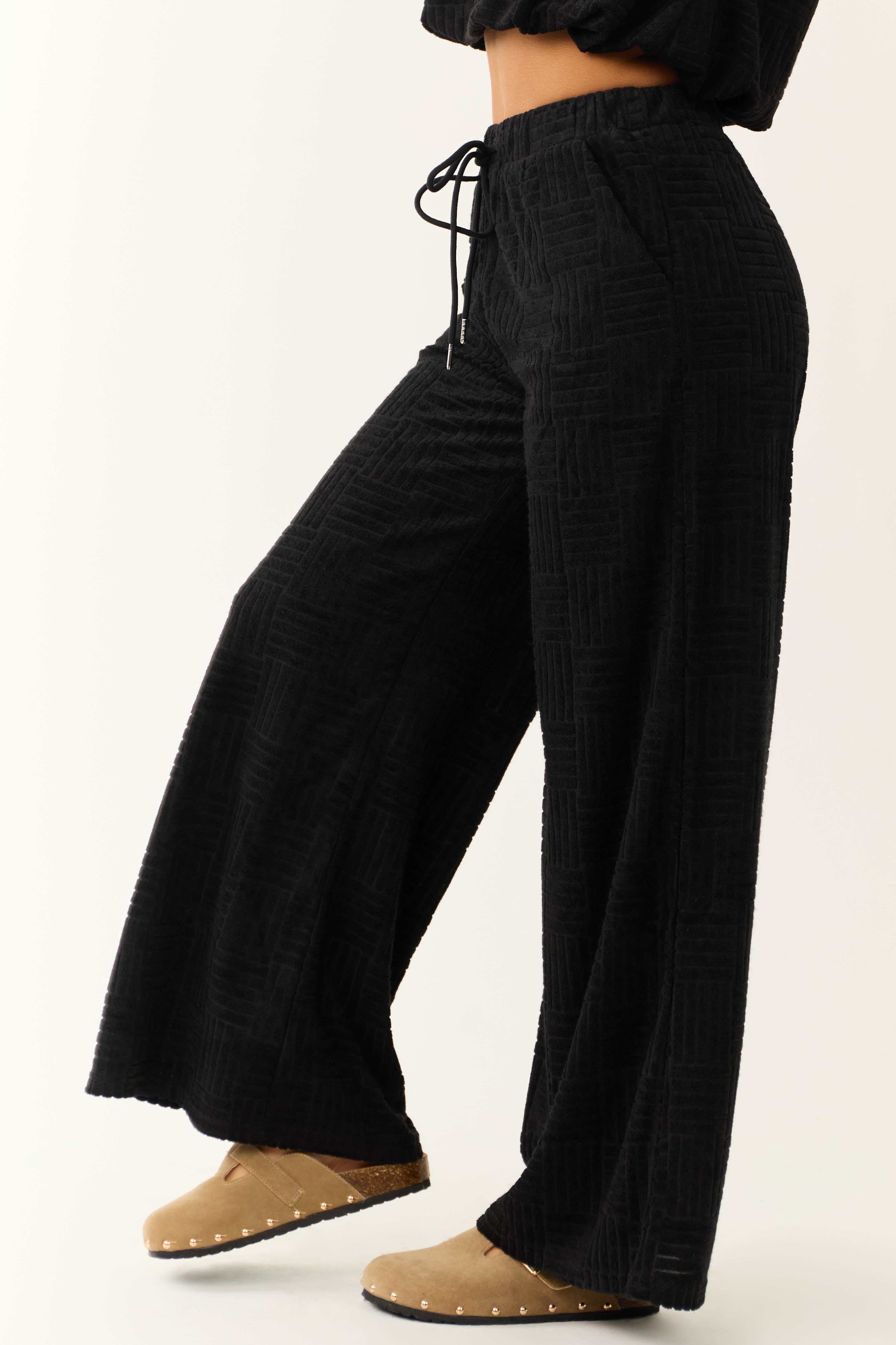 Black Wide Leg Pants with Pockets